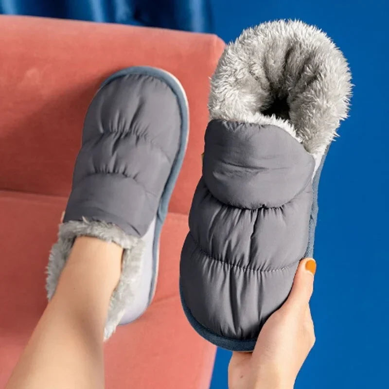 Chaussons en peluche mixtes, semelle antidérapante, du 36 au 45