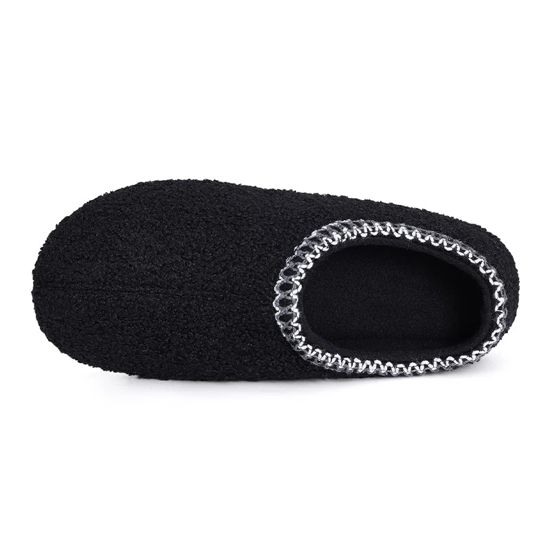 Chaussons mocassins bouclés femme, doublure fausse fourrure