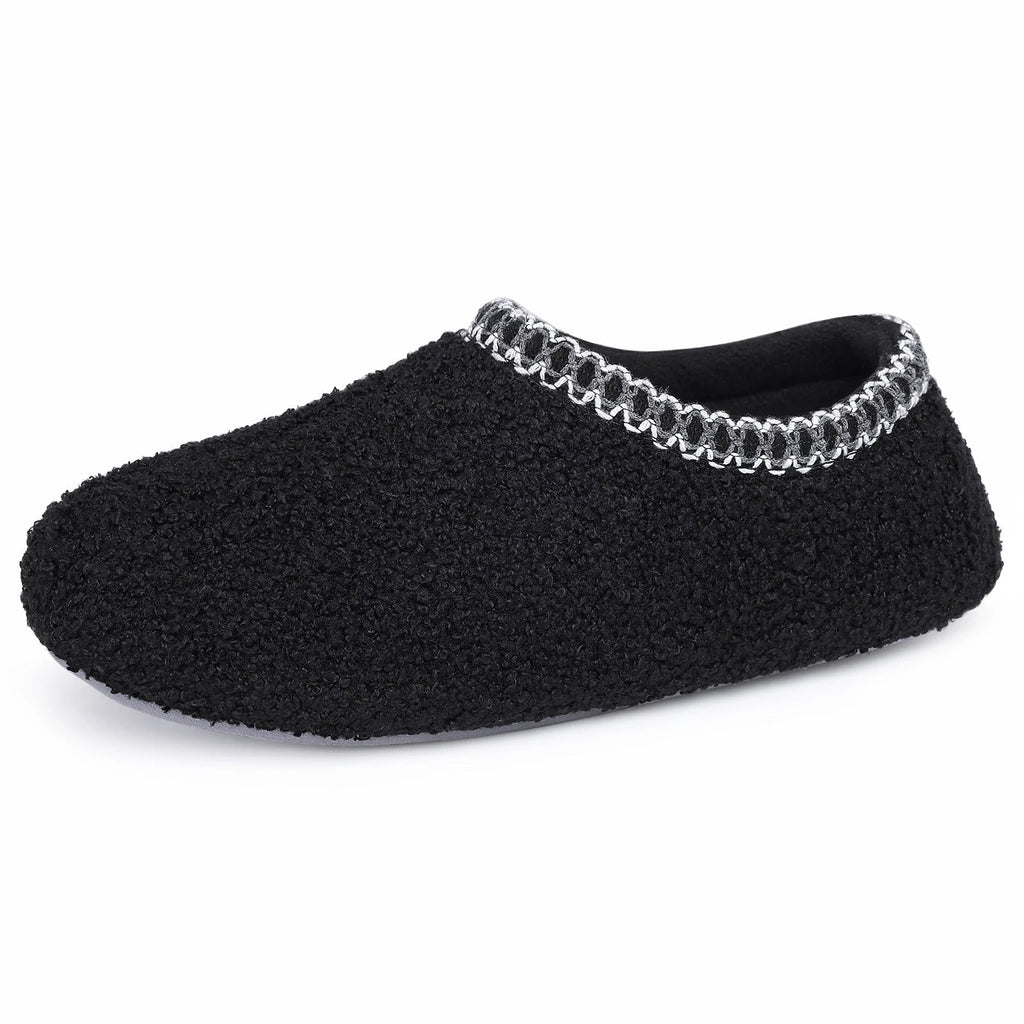 Chaussons mocassins bouclés femme, doublure fausse fourrure