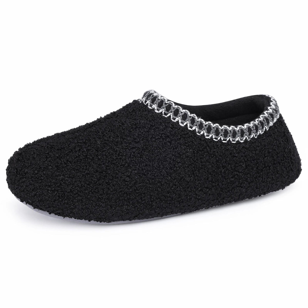 Chaussons mocassins bouclés femme, doublure fausse fourrure