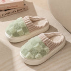 Pantoufles mixtes en coton à carreaux, semelle souple