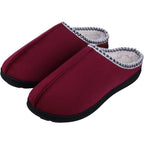 Pantoufles en fausse fourrure mixtes, semelle antidérapante, rouge
