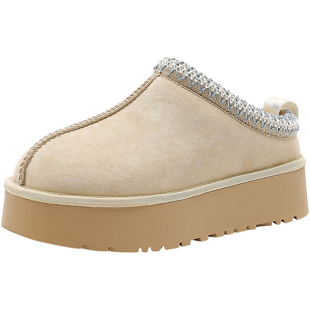 Chaussons femme en peau de mouton fourrés, du 35 au 44, kaki