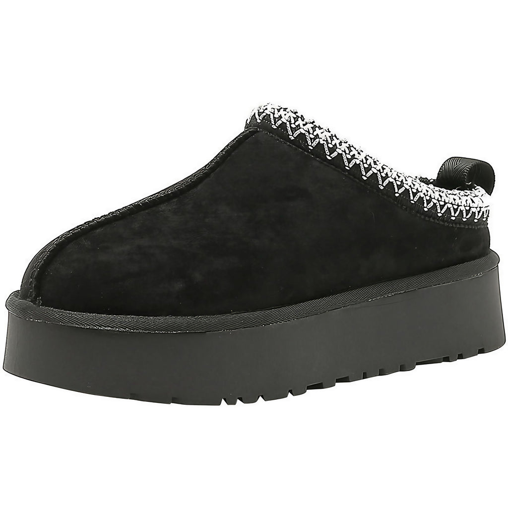 Chaussons femme en peau de mouton fourrés, du 35 au 44, noir