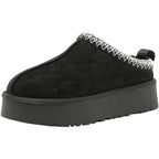 Chaussons femme en peau de mouton fourrés, du 35 au 44, noir