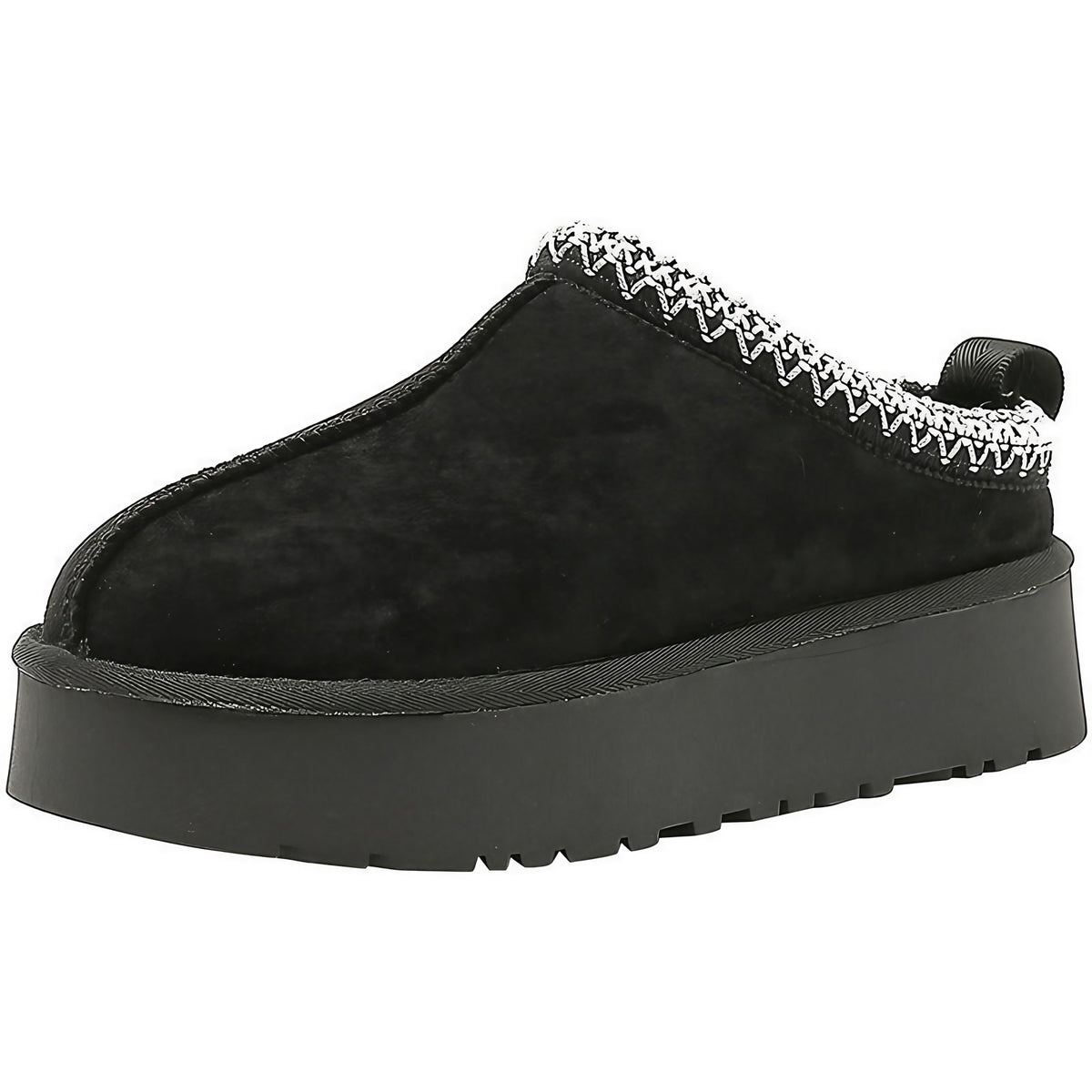 Chaussons femme en peau de mouton fourrés, du 35 au 44, noir