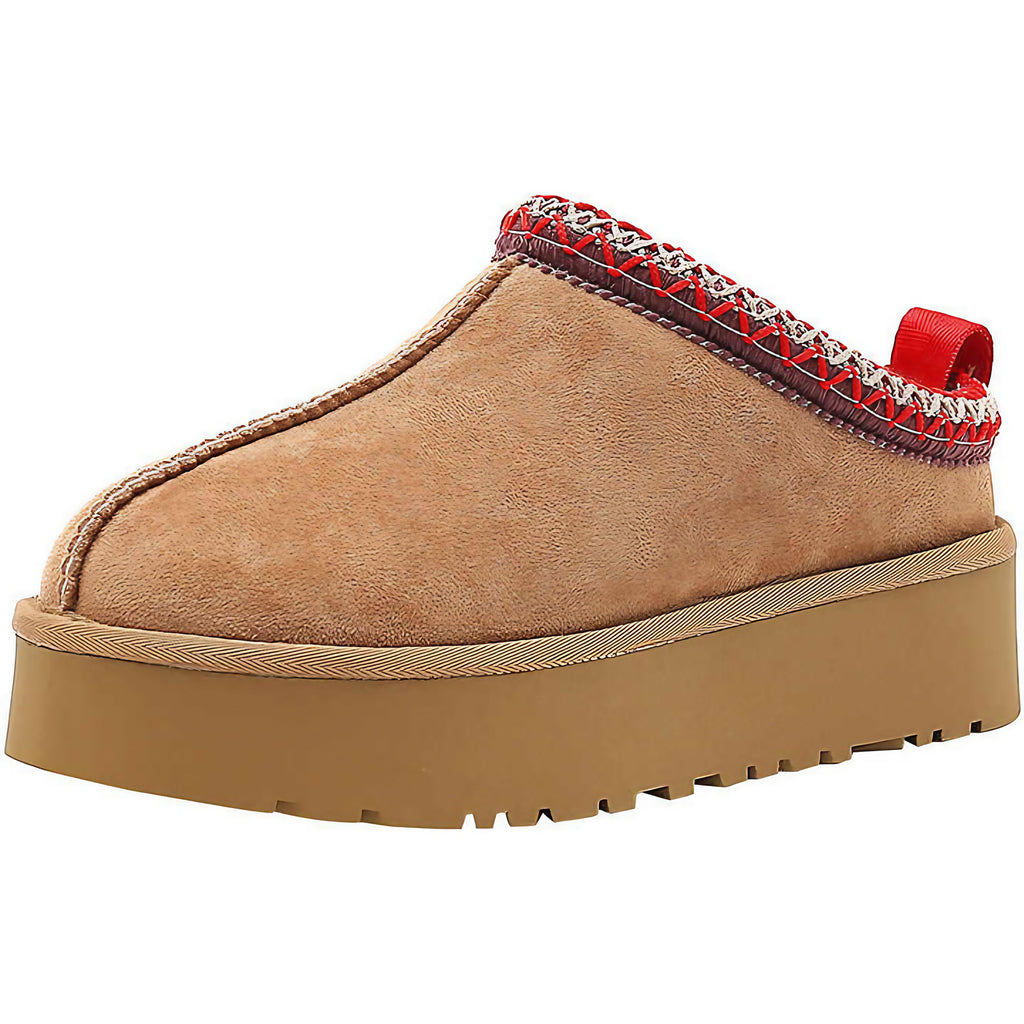 Chaussons femme en peau de mouton fourrés, du 35 au 44, marron