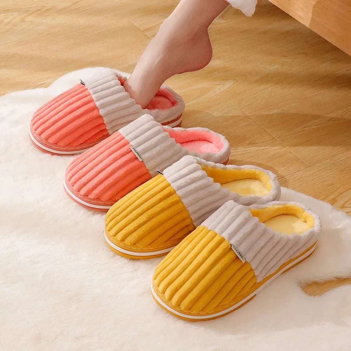 Chaussons femme chauds pour l'hiver, trois coloris, du 36 au 41