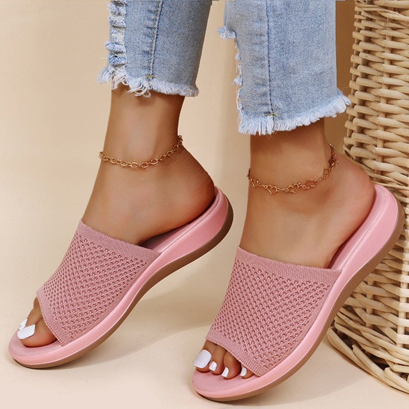 Mules orthopédiques femme légères, printemps et été, rose
