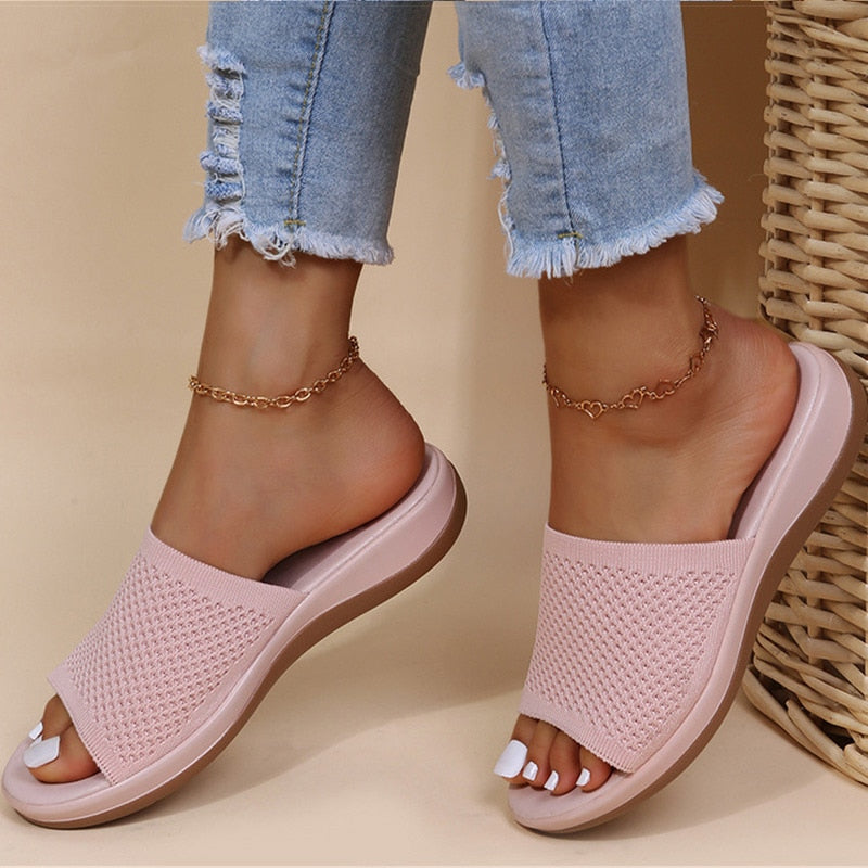 Mules orthopédiques femme légères, printemps et été, rose clair