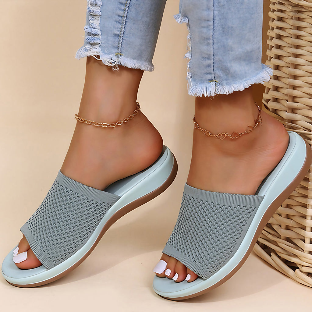 Mules orthopédiques femme légères, printemps et été, bleu clair