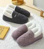 Chaussons en peluche mixtes, fourrés, semelle antidérapante
