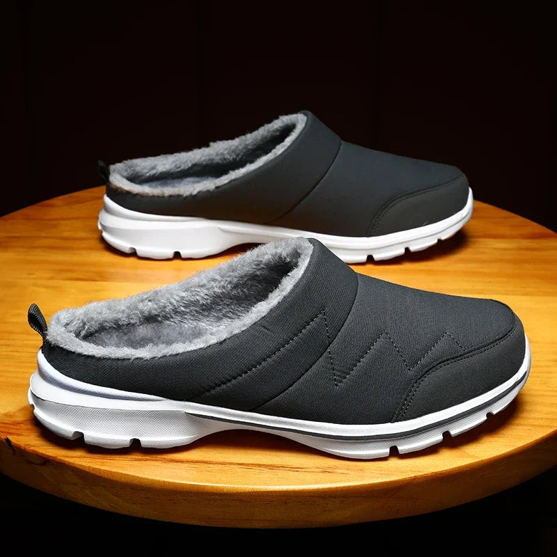 Chaussons mixtes en peluche, semelle antidérapante, du 36 au 48, gris foncé