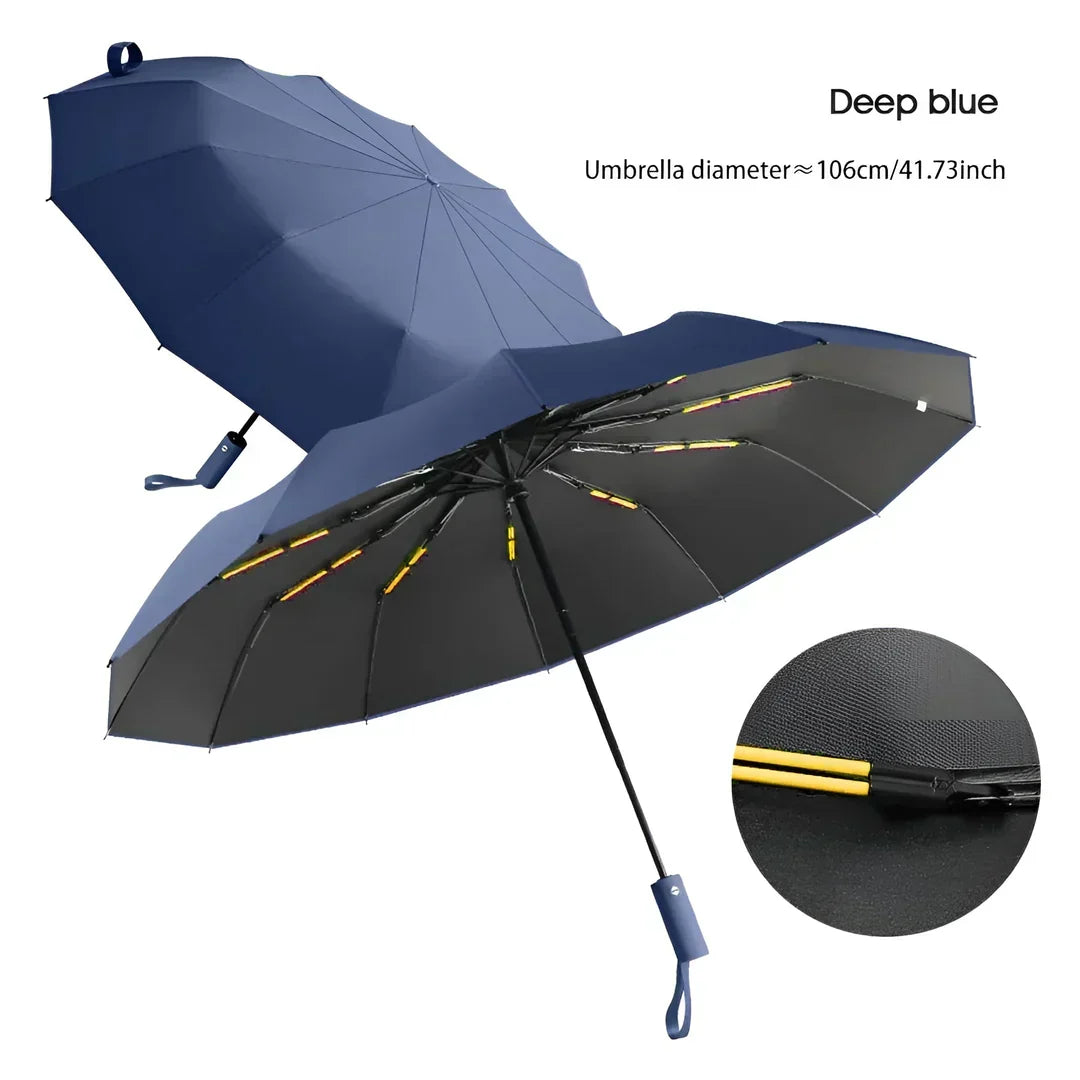 Parapluie anti-UV résistant au vent, huit coloris, bleu foncé