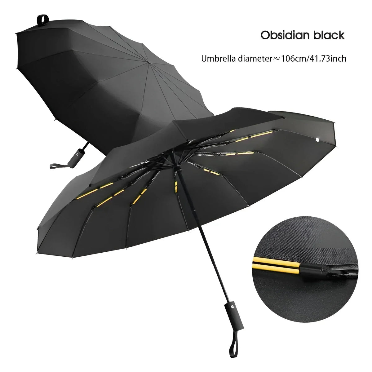 Parapluie anti-UV résistant au vent, huit coloris, noir
