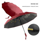 Parapluie anti-UV résistant au vent, huit coloris, bordeaux