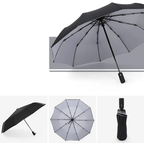 Parapluie anti-vent pliant et compact, cinq coloris, gris