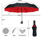 Parapluie anti-vent pliant et compact, cinq coloris