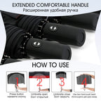 Parapluie anti-vent pliant et compact, cinq coloris