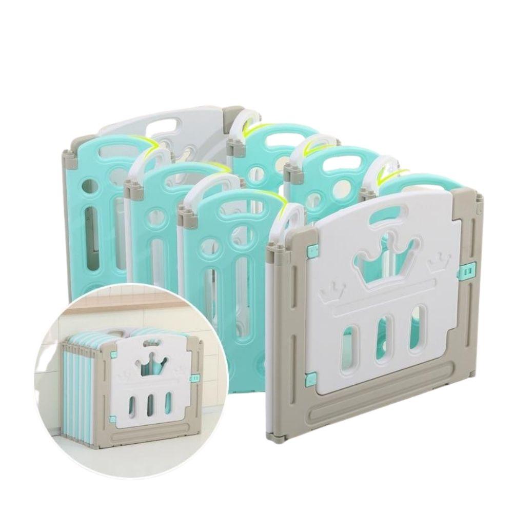 Parc bébé modulable pliable, de 10 à 24 panneaux, avec tapis