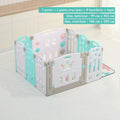 Parc bébé modulable pliable, de 10 à 24 panneaux, avec tapis, turquoise