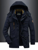 Parka d'hiver homme à capuche, style militaire, quatre coloris, bleu