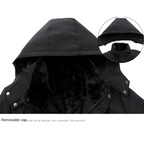 Parka homme d'hiver à capuche amovible, noire ou bleu foncé