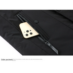 Parka homme d'hiver à capuche amovible, noire ou bleu foncé