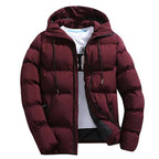 Parka homme à capuche réglable, rabat coupe-vent, du XS au 4XL, rouge
