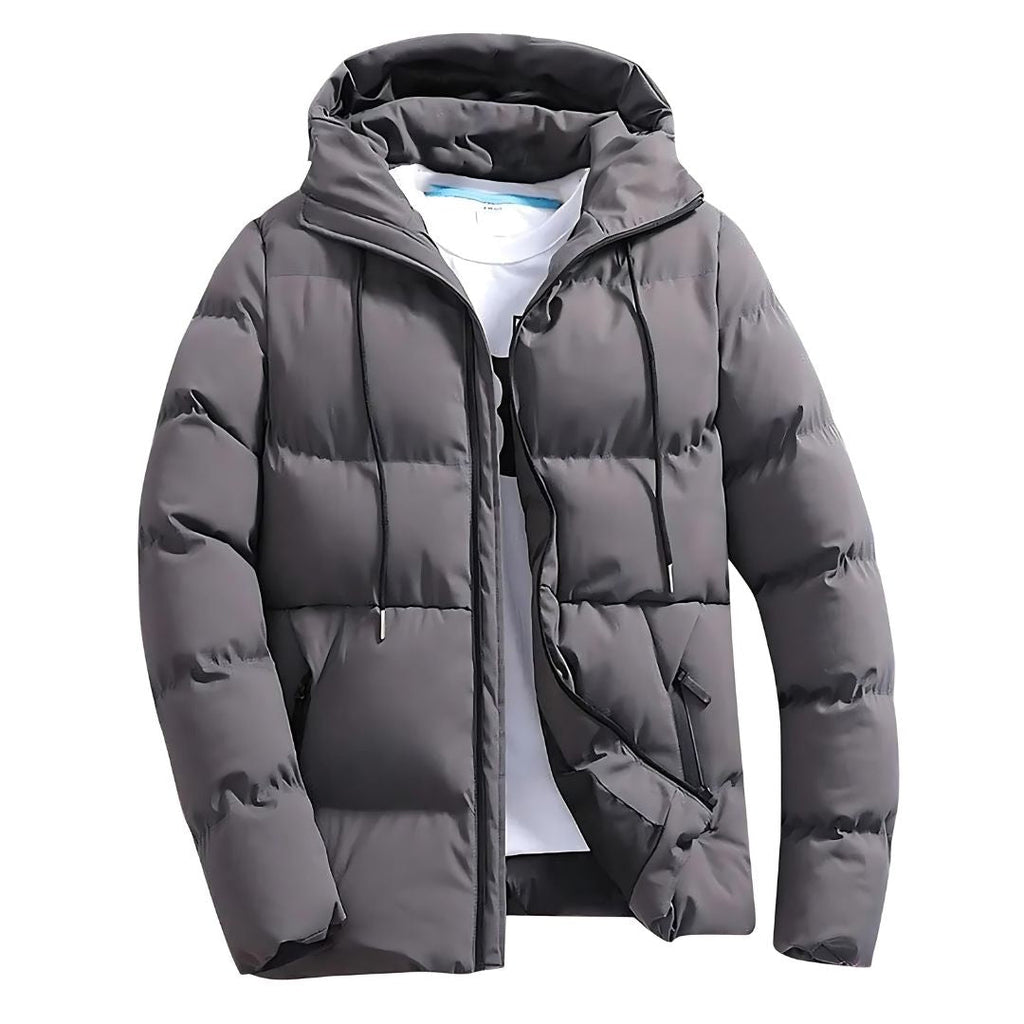 Parka homme à capuche réglable, rabat coupe-vent, du XS au 4XL, gris