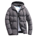Parka homme à capuche réglable, rabat coupe-vent, du XS au 4XL, gris