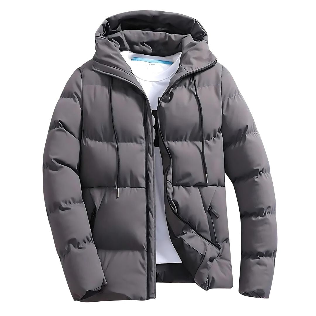 Parka homme à capuche réglable, rabat coupe-vent, du XS au 4XL, gris