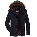 Parka homme imperméable doublée polaire, capuche bordée, noir