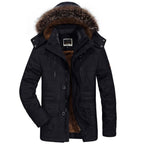Parka homme imperméable doublée polaire, capuche bordée, noir