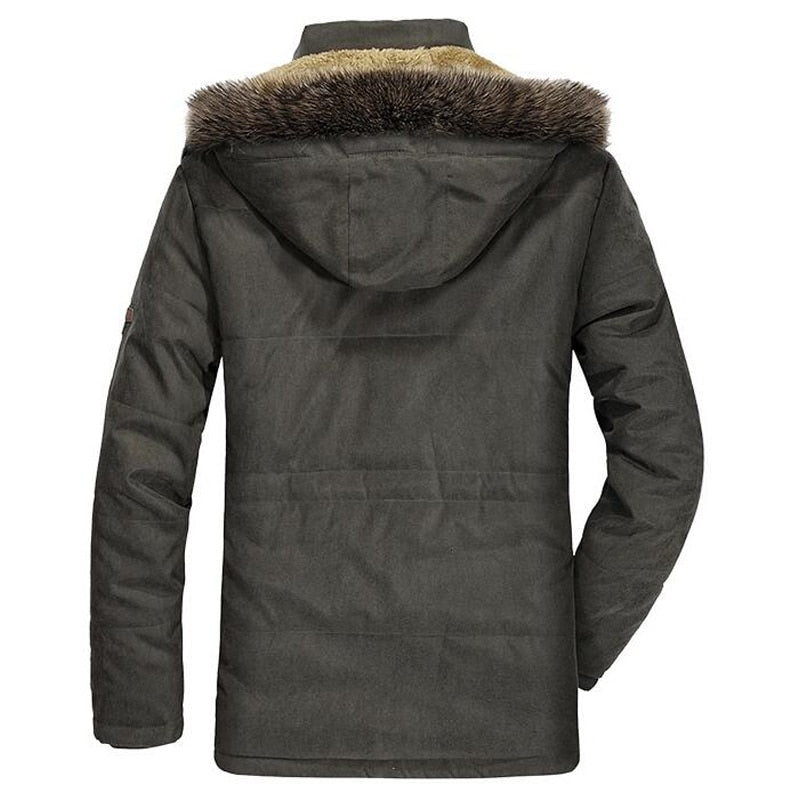 Parka homme imperméable doublée polaire, capuche bordée