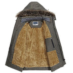 Parka homme imperméable doublée polaire, capuche bordée