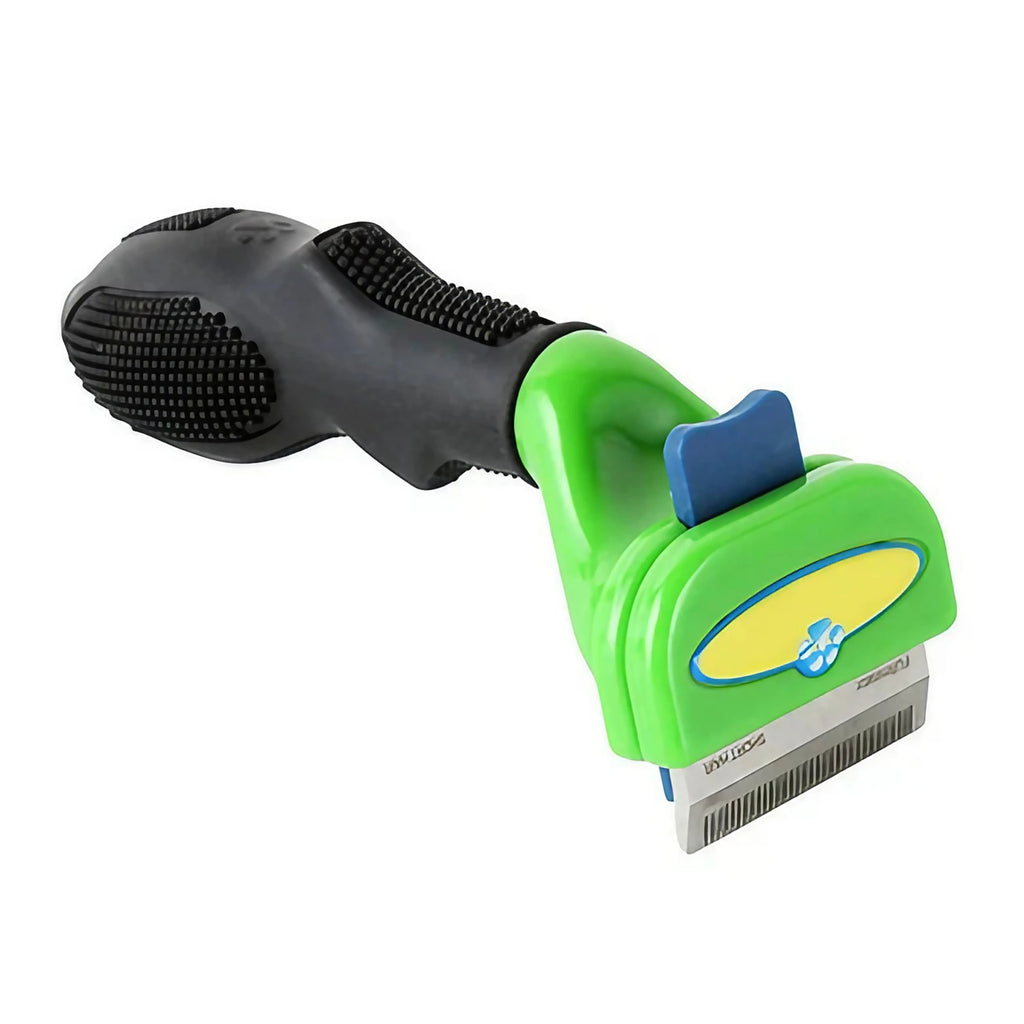 Peigne anti-puces pour chien et chat, dents arrondies, vert