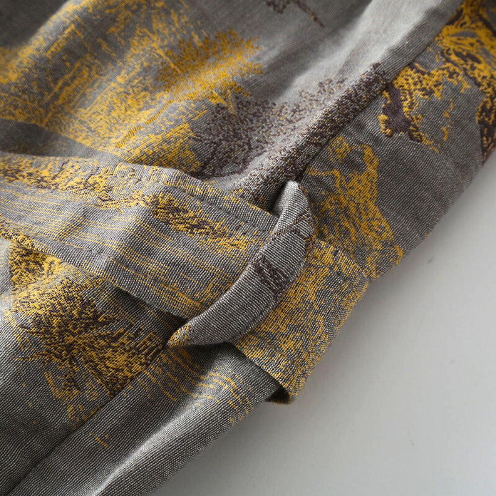Peignoir kimono mixte en coton, manches larges, ceinture