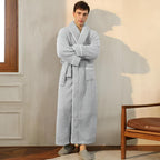 Peignoir sherpa col châle, pour femme et homme, avec ceinture