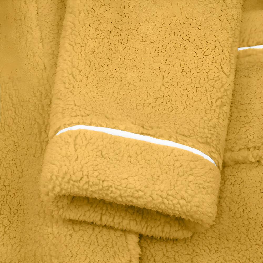 Peignoir sherpa col châle, pour femme et homme, avec ceinture
