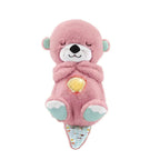 Peluche loutre qui respire avec musique douce, trois coloris, rose