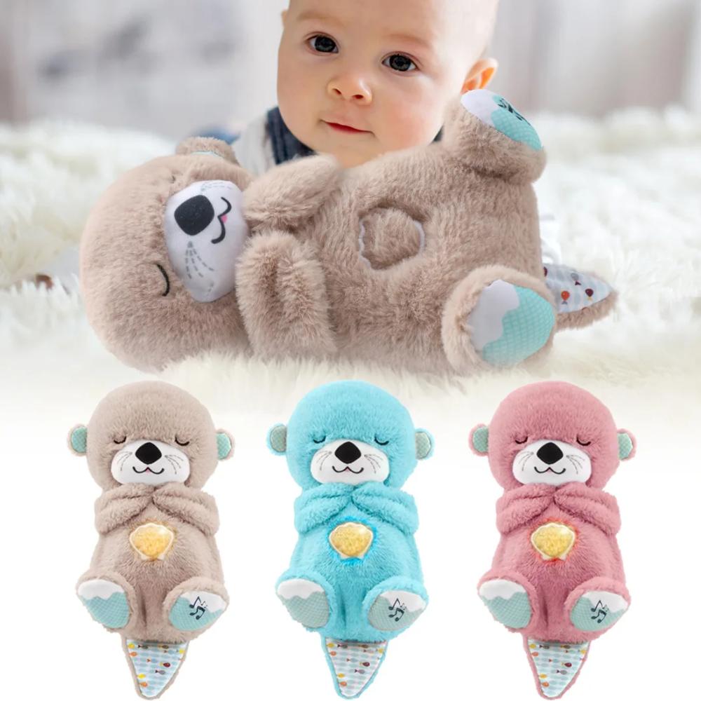 Peluche loutre qui respire avec musique douce, trois coloris