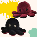 Peluche pieuvre réversible à deux humeurs, 20 cm, dix coloris