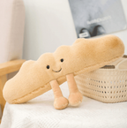 Peluche en forme de pain, croissant, baguette, bretzel ou œuf