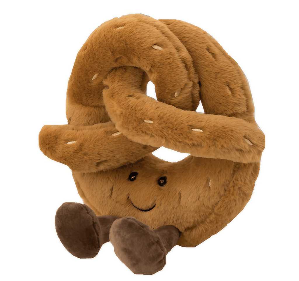 Peluche en forme de pain, croissant, baguette, bretzel ou œuf