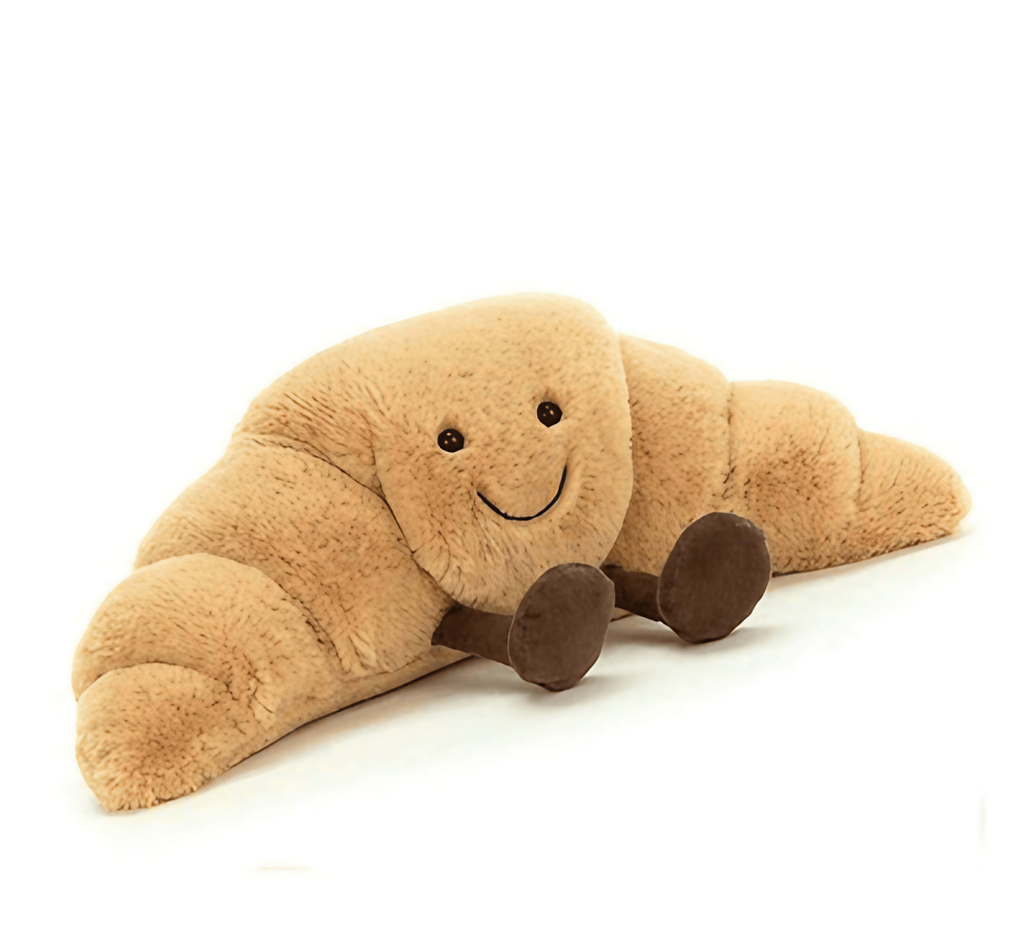 Peluche en forme de pain, croissant, baguette, bretzel ou œuf