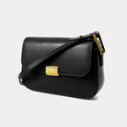 Sac à rabat femme à deux sangles, pièce dorée, 20 x 14 cm