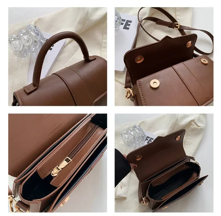 Petit sac bandoulière femme en similicuir à rabat aimanté