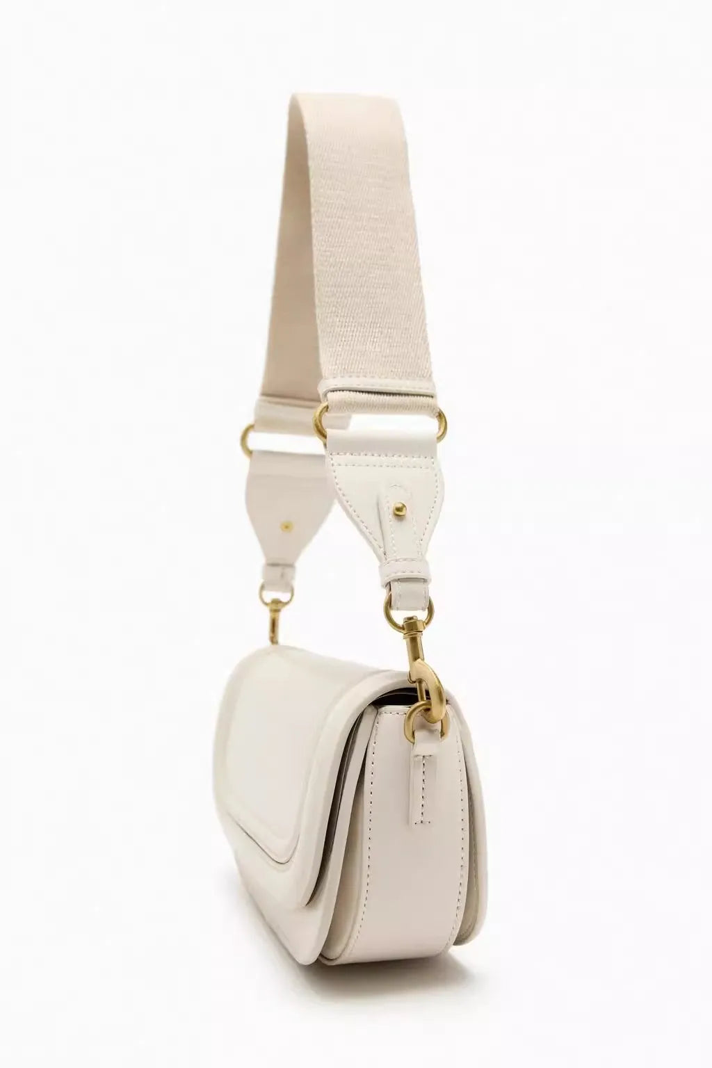 Petit sac besace femme à rabat surpiqué, deux sangles