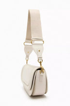 Petit sac besace femme à rabat surpiqué, deux sangles